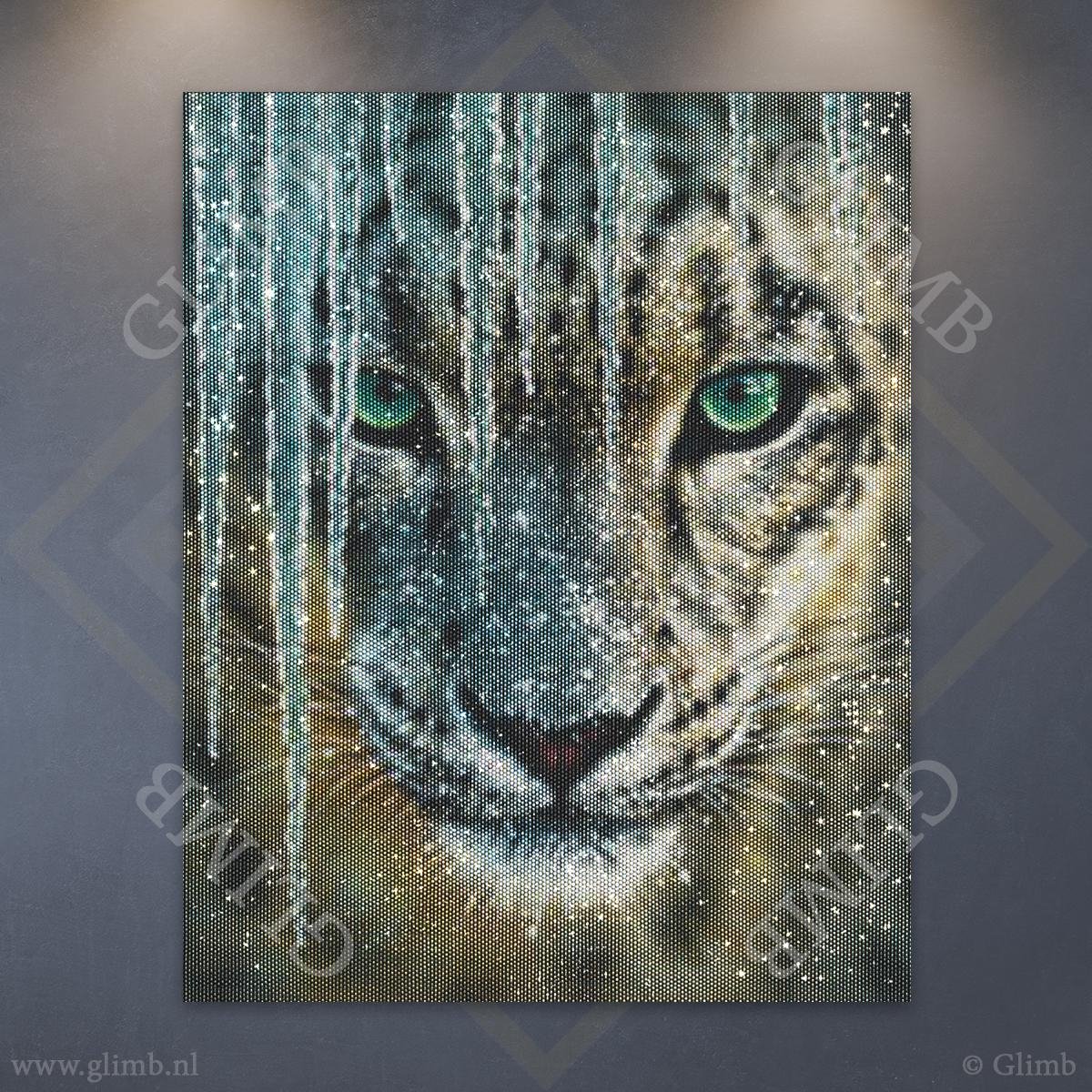 Glimb® | HQ Diamond Painting Pakket | Sneeuwpanter | 40x50cm | Rond | Volledig | Made in NL! // Diamond Painting - Diamond Painting Pakketten - Diamond Paint - Daimond Painting - Dotz -Diamond Schilderen - Diamond Painting Volwassenen